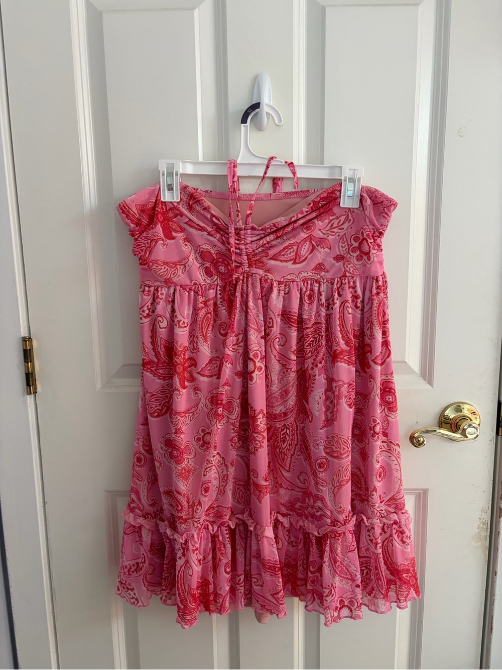 Women’s Pink Paisley Sundress with halter top
